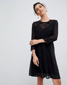 Кружевное платье с вышивкой Y.A.S - Черный