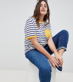 Футболка в полоску с контрастным карманом ASOS DESIGN Curve - Мульти