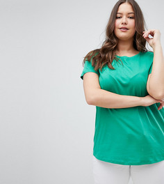 Футболка с овальным вырезом New Look Curve - Зеленый