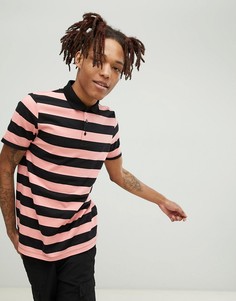 Поло в черно-розовую полоску ASOS DESIGN - Мульти