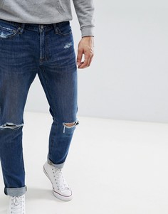 Состаренные узкие выбеленные джинсы Abercrombie &amp; Fitch - Синий