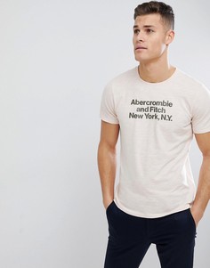 Розовая футболка с принтом логотипа Abercrombie &amp; Fitch - Розовый