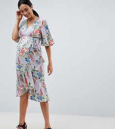Платье миди с запахом и цветочным принтом ASOS DESIGN Maternity - Мульти