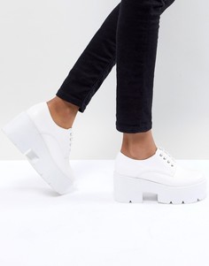 Туфли на каблуке со шнуровкой ASOS DESIGN Mega - Белый