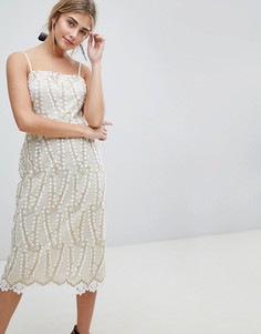 Кружевное платье-футляр миди с ажурной отделкой Dolly &amp; Delicious - Белый