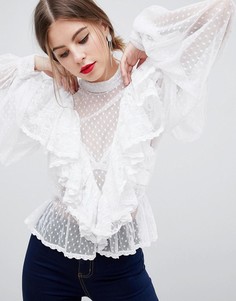 Кружевная блузка в викторианском стиле ASOS DESIGN - Белый