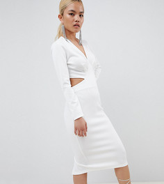Облегающее платье миди ASOS DESIGN Petite - Белый