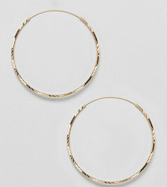 Серебряные позолоченные серьги-кольца ASOS DESIGN - 50 мм - Золотой