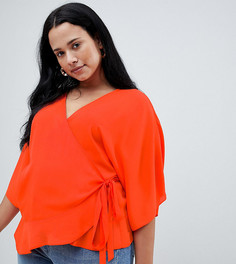 Топ с запахом и рукавами-кимоно ASOS DESIGN Curve - Красный