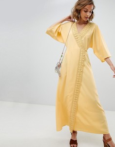Платье макси с отделкой кроше ASOS DESIGN - Желтый