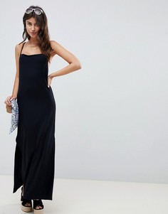 Платье-футляр макси с драпированным вырезом на спине ASOS DESIGN - Черный