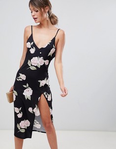 Платье миди с цветочным принтом ASOS DESIGN - Мульти