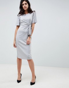 Платье с узлом ASOS DESIGN - Серый