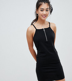 Платье на молнии спереди с открытой спиной ASOS DESIGN Petite - Черный