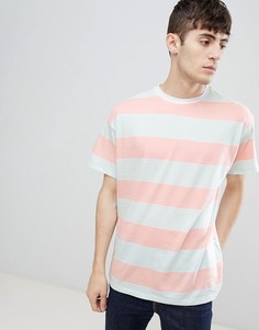 Коралловая футболка в полоску New Look - Розовый