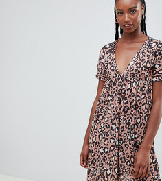 Свободное хлопковое платье с леопардовым принтом ASOS DESIGN Tall Ultimate - Мульти