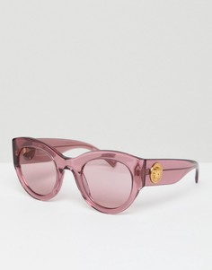 Розовые солнцезащитные очки кошачий глаз Versace - Розовый