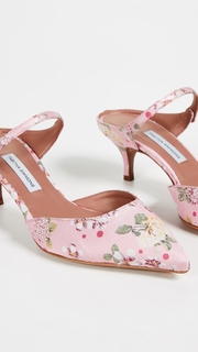 Tabitha Simmons Floral Mule Pumps