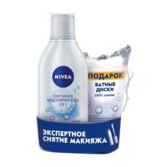 NIVEA Набор с мицеллярной водой для сухой и чувствительной кожи 400 мл + упаковка ватных дисков