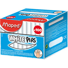 Мел WHITEPEPS белый, для детей, 100шт., MAPED