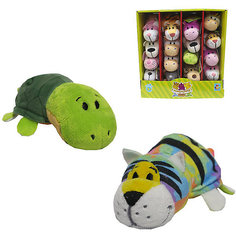 Мягкая игрушка-вывернушка 1toy Радужный тигр - Черепаха, 12 см