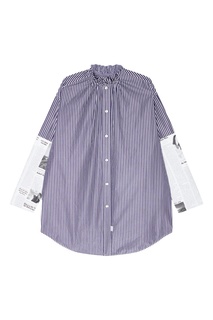 Хлопковая рубашка с нашивками Balenciaga