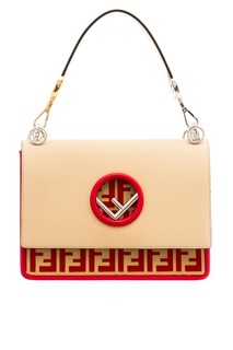 Бежевая сумка с логотипом Fendi