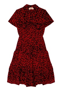 Красное платье из шелка с принтом No.21
