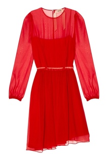 Красное шелковое платье No.21
