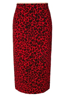 Красная юбка с леопардовым принтом No.21