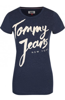 Футболка с круглым вырезом и логотипом бренда Tommy Hilfiger