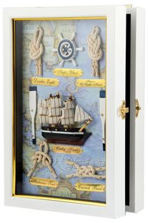 Коллаж-ключница "Парусник" Русские подарки