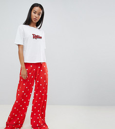Пижама с широкими брюками в горошек ASOS DESIGN Tall - Мульти