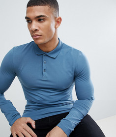 Обтягивающее трикотажное поло с длинными рукавами ASOS DESIGN - Серый