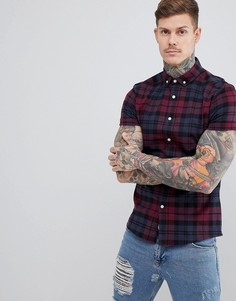 Приталенная рубашка в клетку ASOS DESIGN - Красный