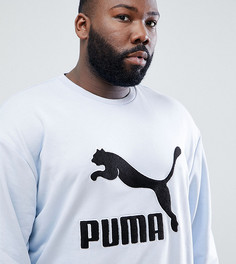 Махровый свитшот в винтажном стиле с логотипом Puma Plus - Серый