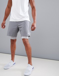 Серые шорты 2 в 1 Nike Running Flex Distance 892905-036 - Фиолетовый