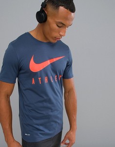 Синяя футболка Nike Training 739420-471 - Синий