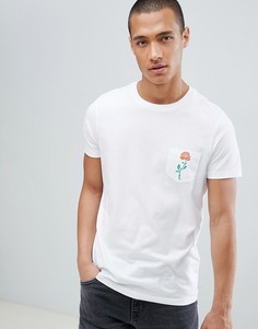 Футболка с принтом розы на кармане ASOS DESIGN - Белый
