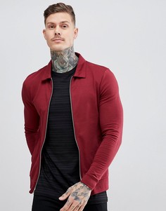 Обтягивающая бордовая куртка Харрингтон ASOS DESIGN - Красный