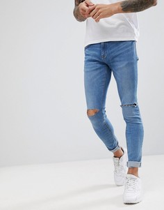 Синие супероблегающие джинсы Pull&amp;Bear - Синий Pull&Bear