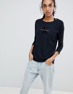 Лонгслив Calvin Klein Jeans Trix True Icon - Черный