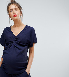 Топ из комплекта с узелком спереди Mamalicious - Темно-синий Mama.Licious