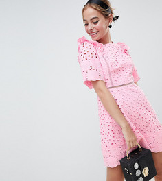 Платье мини с оборками эксклюзивно для ASOS DESIGN Petite - Розовый