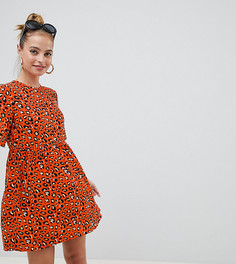 Свободное платье со звериным принтом ASOS DESIGN Petite - Мульти