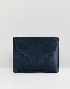 Замшевый клатч ASOS DESIGN - Темно-синий