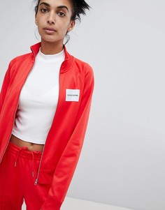 Спортивная куртка на молнии с логотипом Calvin Klein - Красный
