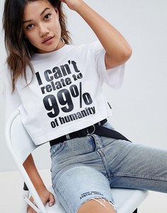 Белая футболка с надписью Cheap Monday - Белый