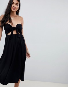 Сарафан миди с поясом ASOS DESIGN - Черный