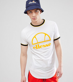Длинная обтягивающая футболка белого цвета с логотипом ellesse - Белый